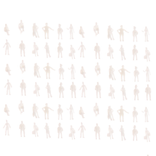 100Pièces Petites Figurines Blanches Pour Train Miniature Maison