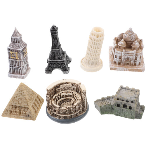 21Pièces Modèles D'architecture Big Résine Décor Maison Coloré 1