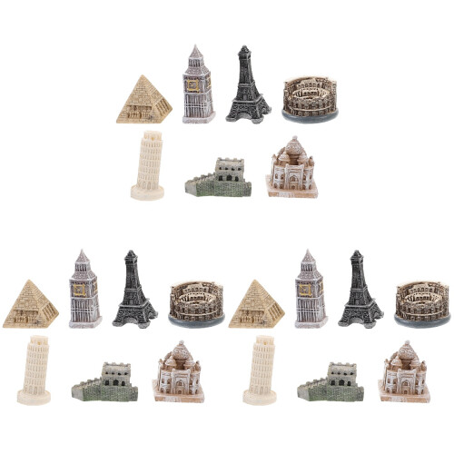 21Pièces Modèles D'architecture Big Résine Décor Maison Coloré 2