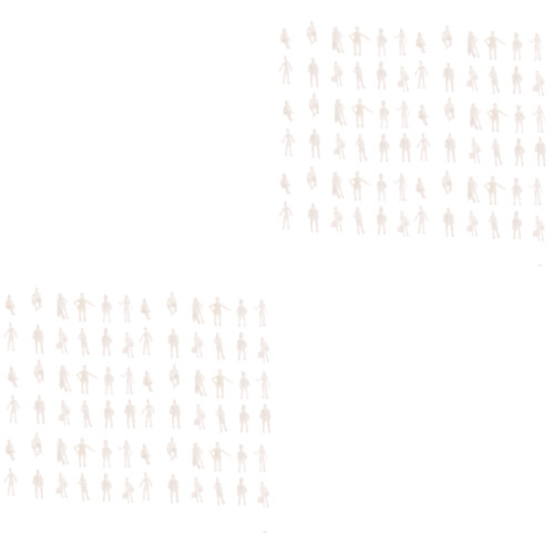 100Pièces Petites Figurines Blanches Pour Train Miniature Maison 2
