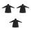 3Pièces Manteau Adulte Noir Réutilisable 3