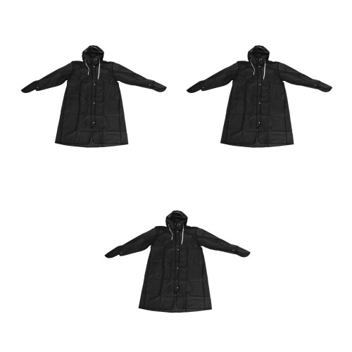 3Pièces Manteau Adulte Noir Réutilisable 2