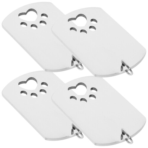 16Pièces Plaques Collier Acier Inoxydable Couleur Argent 1