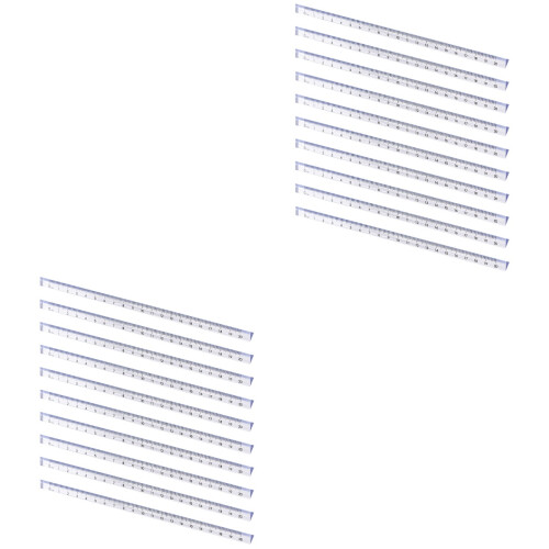 20Pièces Règle Échelle Plastique Transparente Usage Étudiants 2