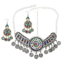 4Sets Dames Hoofdketting En Hangende Oorbellen Met Metaal