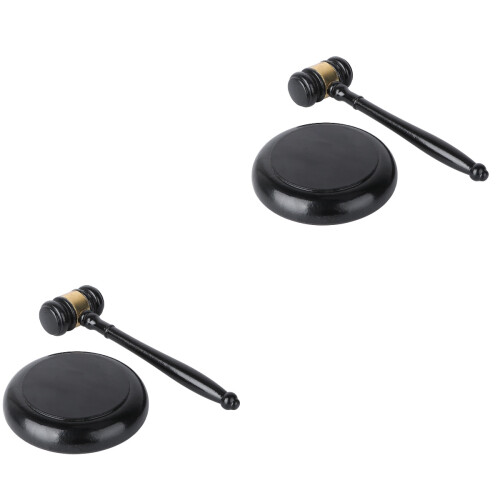 2Sets Zwarte Veiling Gavel Stevig En Duidelijk Geluid Compact 2