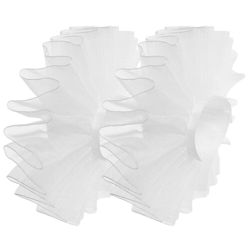 2Paren Polyester Polsband Wit Ruffle Dames En Jurken 1