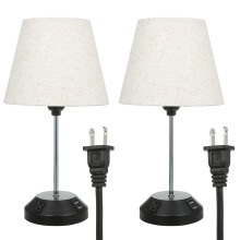 Touch Control Table Lamps With Industrial Style And Eye Protection Lighting Dual USB Charging Ports Metal Base For Bedroom Study Room2Pack