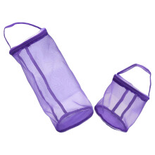 4Stk Mesh Garn Aufbewahrungstasche Lila Nylon Stricktasche Tragbar