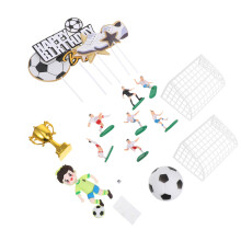 18Pcs Football Cake Topper Set Boy Birthday Sports Theme Soft Plastic