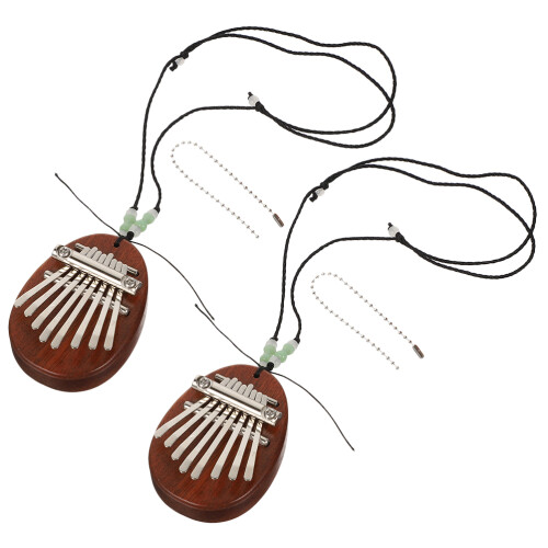 10Sets Mini Kalimba Daumenklavier 8 Noten Holz Coffe 2