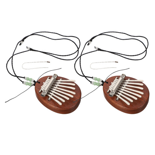 10Sets Mini Kalimba Daumenklavier 8 Noten Holz Coffe 1