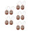 10Sets Mini Kalimba Daumenklavier 8 Noten Holz Coffe 6