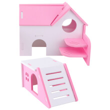 6Pièces Hamster PVC Rose Double Couche Jeu Pour Animal