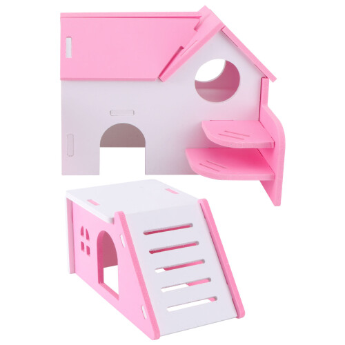 6Pièces Hamster PVC Rose Double Couche Jeu Pour Animal