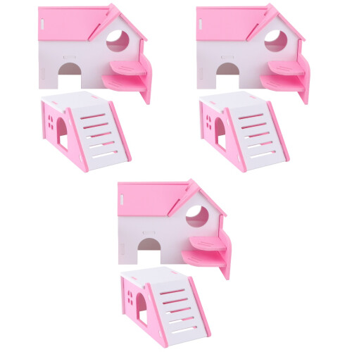 6Pièces Hamster PVC Rose Double Couche Jeu Pour Animal 2