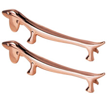2St Decoratieve Gouden Chopstick Stand Hondvorm Voor Eettafel