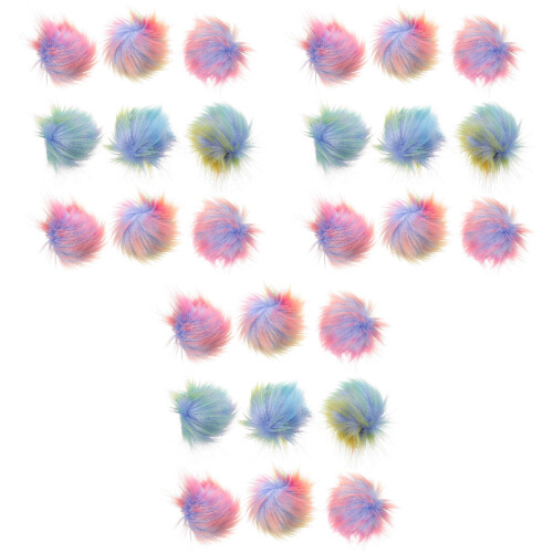 72Pièces Pompons Doux Multicolores Accessoires DIY Costume 2