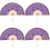 4Pièces Éventails Violet Boudoir En Bamboo Et 3