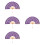 4Pièces Éventails Violet Boudoir En Bamboo Et 5