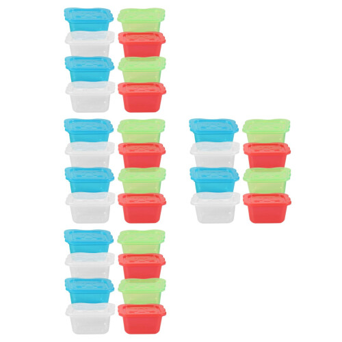 32Pièces Boîtes De Rangement Bébé Sécurisées Colorées 2