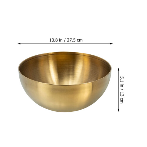 3Pcs Multi-Function Golden Stainless Steel Salad and Serving Bowls 1