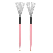 4Paires Brosse Percussion Batterie Bois Acier Rose Compatible Jazz