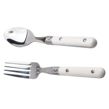 4Pièces Ensemble Couverts Bébé Beige Acier Inoxydable Fourchette