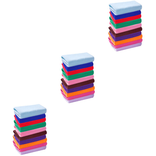 30Pièces Serviettes Douce Pour Nettoyage Couleur Mixte 2