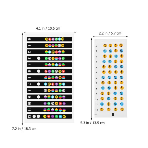 5Pièces Stickers Notes Ukulélé Papier Couleurs Assorties Débutants 2