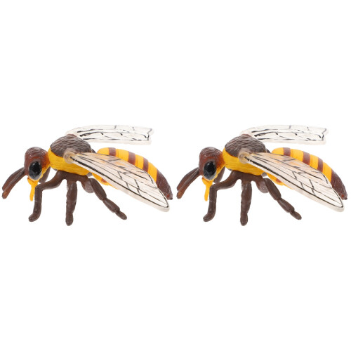2St Realistische Bij Speelfiguren Plastic Multi Kleur Leerhulpmiddel 1