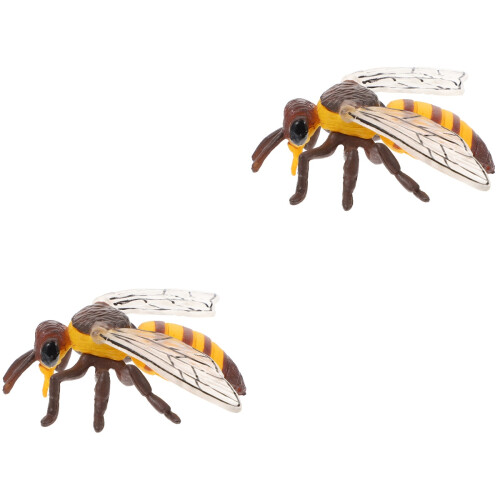 2St Realistische Bij Speelfiguren Plastic Multi Kleur Leerhulpmiddel 2