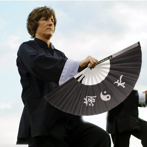 5St Zwarte Chinese Waaier Voor Performance En Dans 2