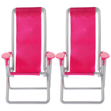 6St Miniatuur Strandstoel Rood Vouwstoel Voor Huisdecoratie