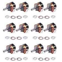 12Pcs 500K Ohm Single Linear Taper Potentiometers with /Off