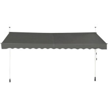 Toldo retrátil - HELLOSHOP26 - 20_0021146 - 400 x 300 cm - Estrutura de alumínio - Tecido Oxford PU, manivela
