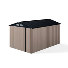 Abri de jardin métallique - HELLOSHOP26 - 350x223x197 cm - Gris - 2 portes verrouillables - Anti-corrosion