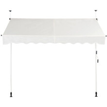 Toldo retrátil - HELLOSHOP26 - 250 x 125 cm - Tecido Oxford impermeável - Estrutura de alumínio - Altura 200-300 cm