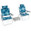 Ensemble 2 chaises de plage pliables - HELLOSHOP26 - Modèle standard - Aluminium - Dossier 5 positions - Table incluse 1