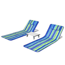 Lote de 2 tumbonas reclinables 161 x 51,5 x 27-47 cm con mesa auxiliar