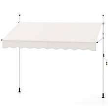Lojas banne - HELLOSHOP26 - Toldos retráteis 250135300 cm - Poliéster PU anti-UV/água - Postes telescópicos