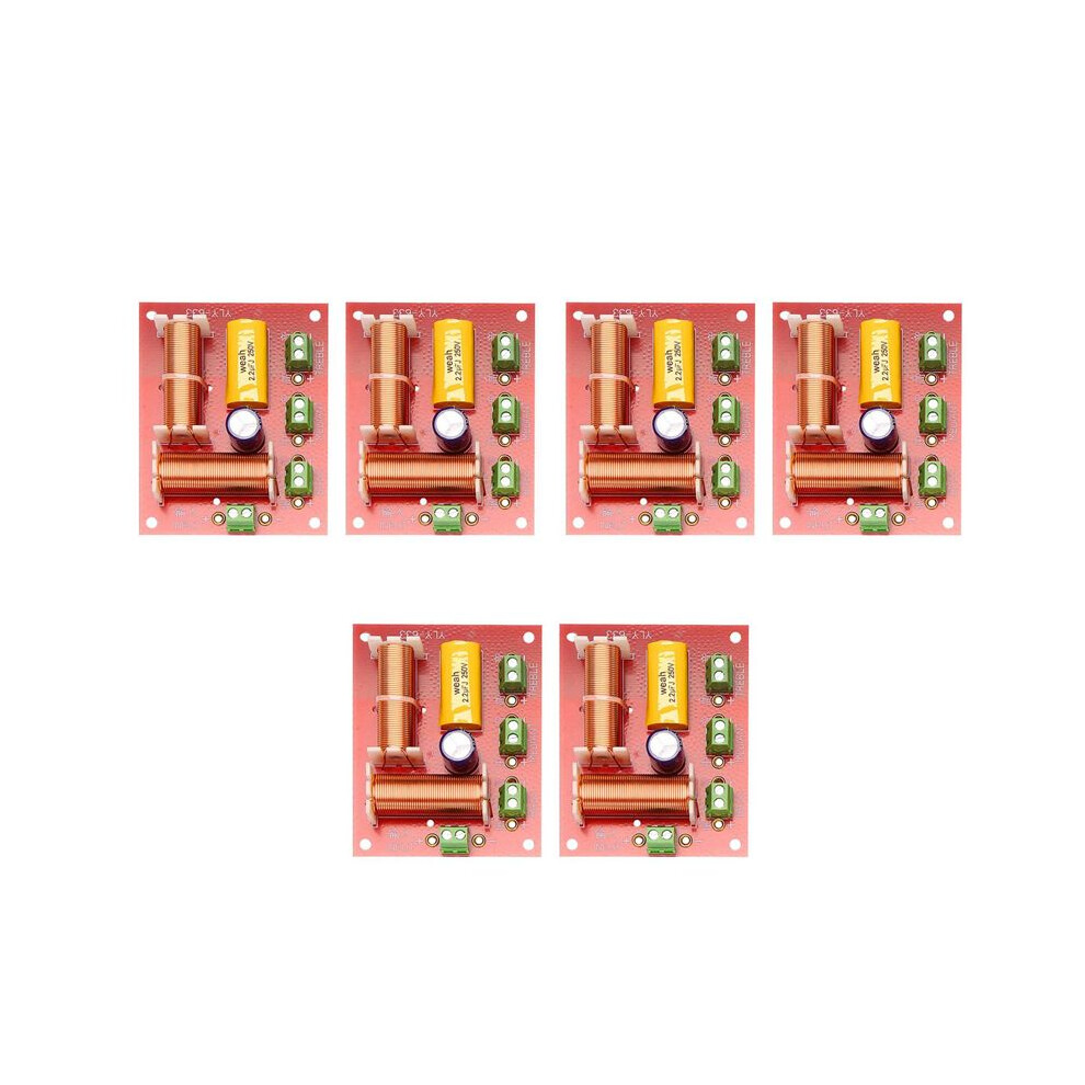 6Pcs 200W 3 Way Audio Speaker Crossover Treble + Midrange + Bass Independent Crossover Speakers Filter Frequency Divider 4711371850717
