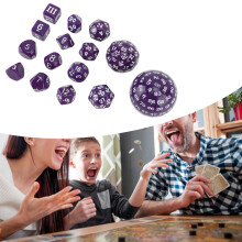 Durable 15pcs D3-D100 Polyhedral Dice Set for Fantasy & Board Games