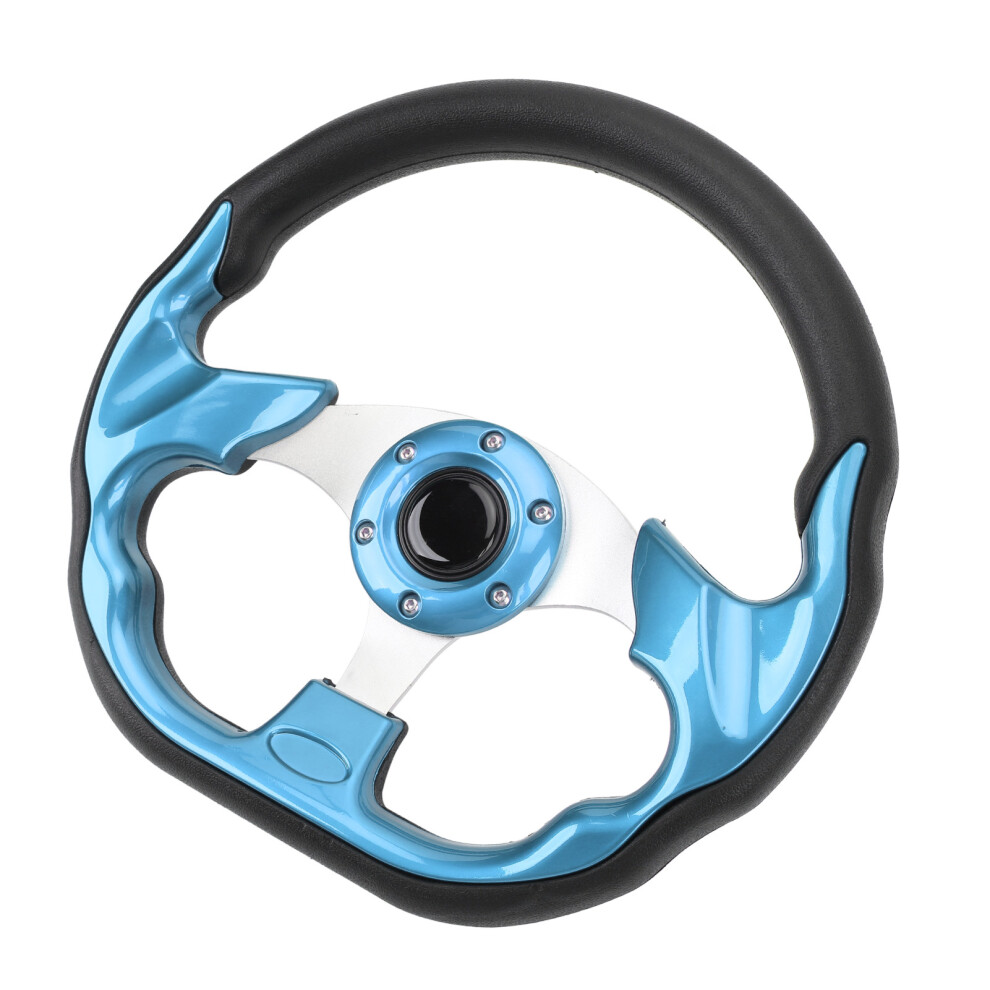 13In Pu Racing Steering Wheel Impact-Proof, Easy Install Blue 9371384412361