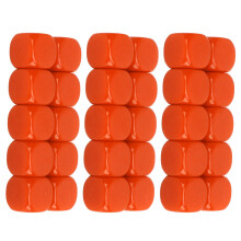 30 pez di dadi bianchi da 16 mm arancioni, perfetti per giochi fai-da-te e insegnamenti di matematica divertenti