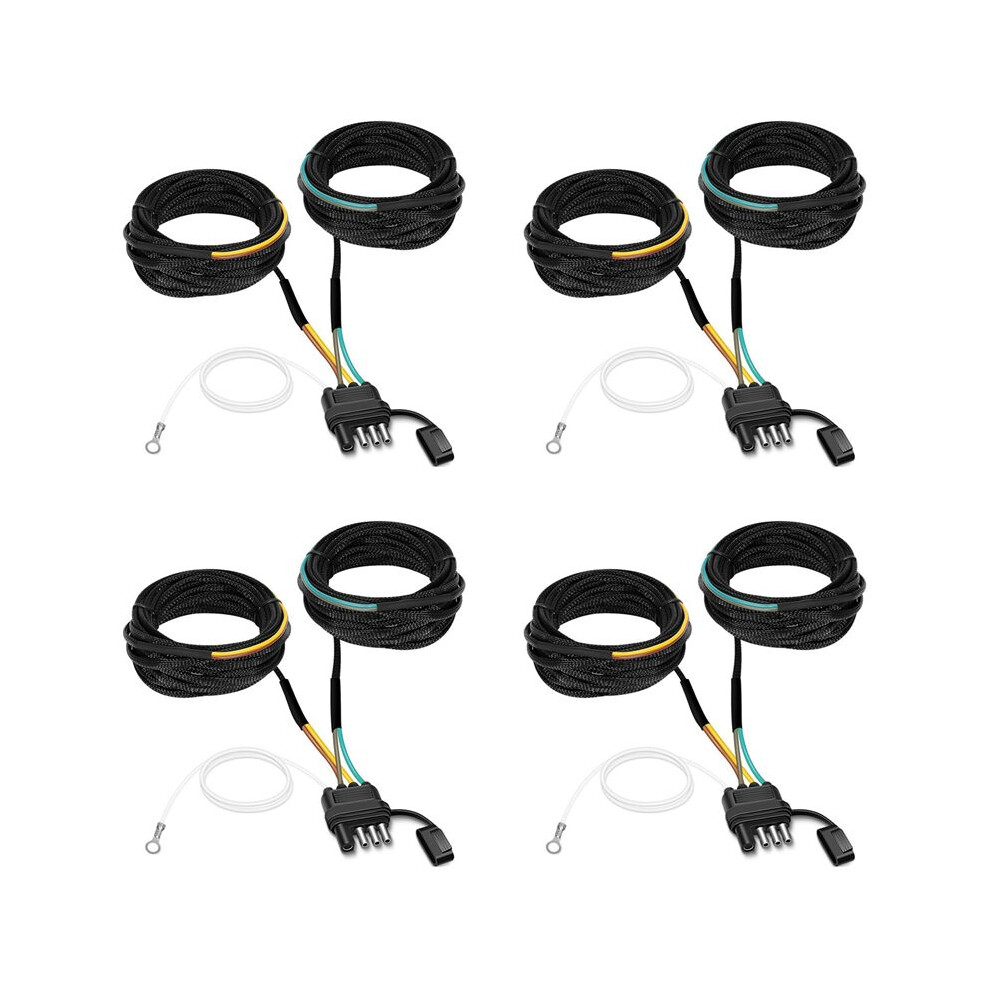 4Pcs 22Ft 4 Pin 5 Wire Trailer Wiring Harness,Trailer Kit 5 Wire 4 Pin Harness Trailer Connector Wire Plug Light 4713258984171