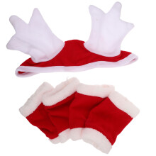 3Sets Pferde-Kostümset Mit Weihnachtsmütze & Beinwickeln