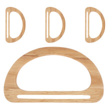 4Stk D-Förmige Holzhenkel Beige Für Handtaschen DIY Ersatz Griffe
