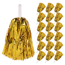 24Stk Mini Cheer Pom Poms Metall Gold Komfortabler Griff Sport