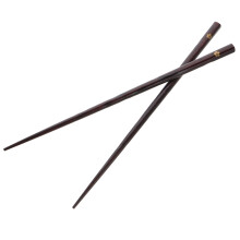4Pcs Wooden Chopsticks Brown with Gold Flower Non-Slip Kitchen Dining